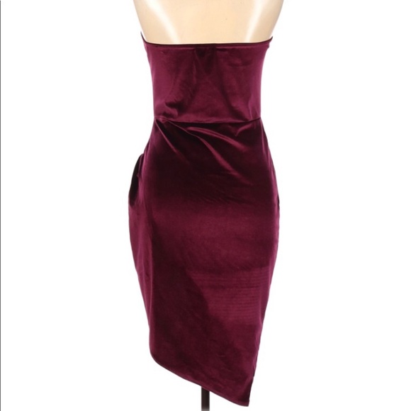 PrettyLittleThing size 10 velvet strapless dress - Picture 5 of 7